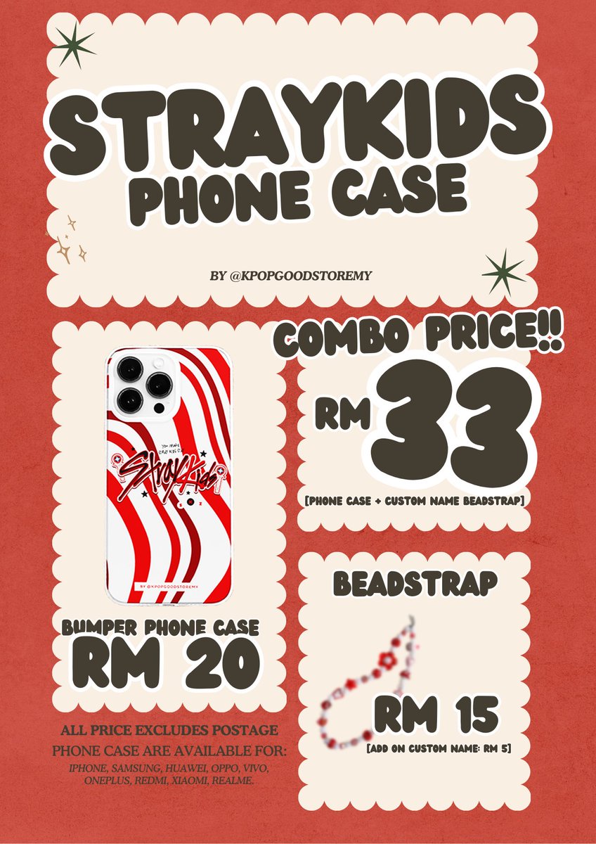 KPOPGOODSTOREMY's tweet photo. [HELP RT 🤍💚]  #PHONECASECOLLECTION 

DEAR 🇲🇾 KPOP FANS! 📢

We’re opening a new phone case pre-order collection for SVT, SKZ, NCT, EXO &amp; Cream Soda! You can now custom your names on beadstraps! Grab yours now 🥰❤️

🔗 https://t.co/kxk0KI7uut

Happy shopping 🫶🏻 https://t.co/pqBs71CtOQ