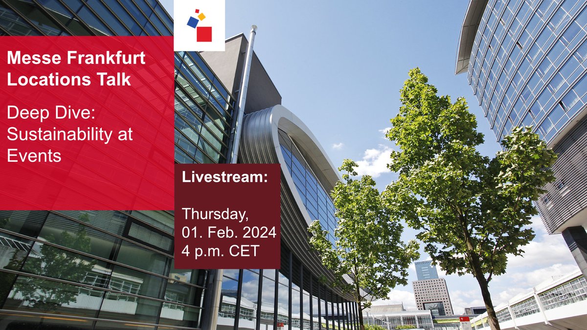 Coming soon: Tomorrow a 4 p.m. CET Michael Biwer, Ben Wielgus and Vivien Altmann-Morelli will delve deeper into the operational aspects and future potential of sustainability at events.
Register for free here: messefrankfurt.com/locationstalk
#mflocations #sustainability #eventprofs