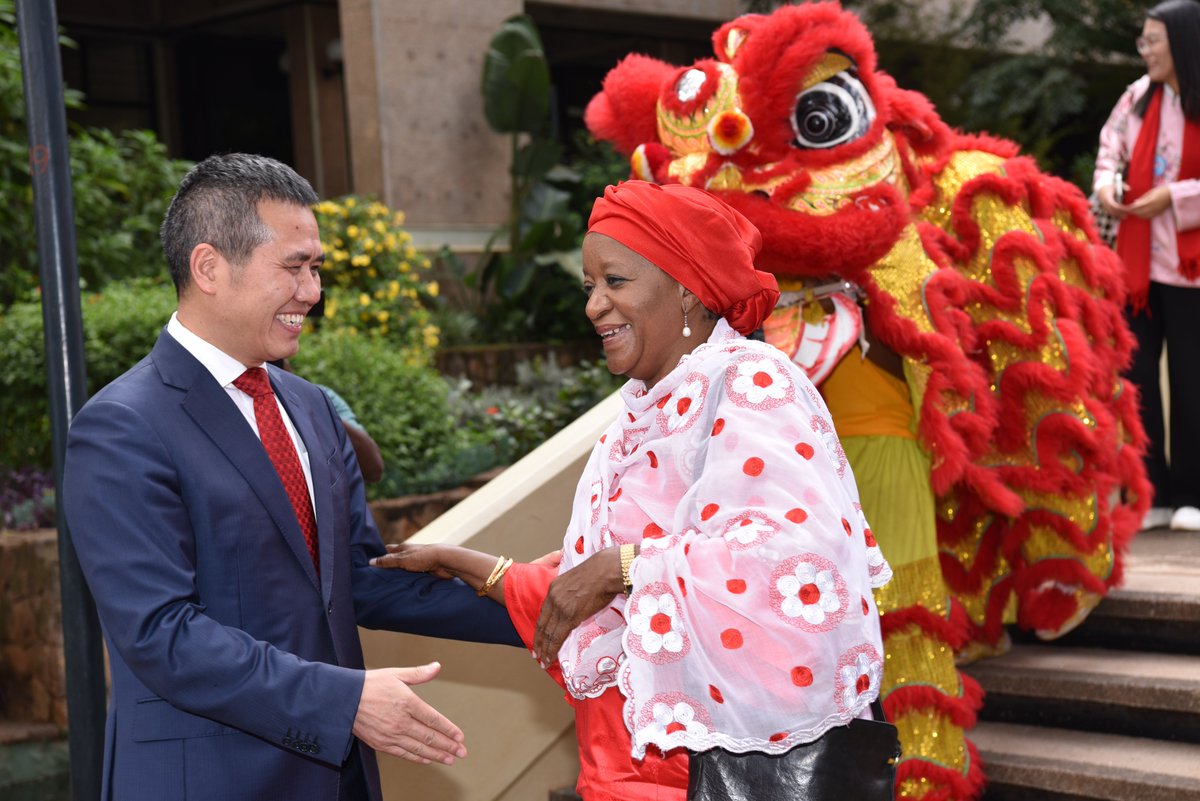 UNISNairobi's tweet photo. "May this Lunar New Year of the Dragon bring peace, joy, good health and prosperity to all". 
- UNON Director-General, Mrs Zainab Bangura (@ODG_UNON ) while gracing this first ever #LunarNewYear celebrations. #YearofDragon https://t.co/hQ3t2GtXrA