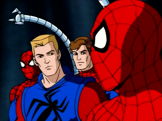 worldsfinest's tweet photo. The Spider-Man: The Animated Series two-part series finale, "Spider-Wars," debuted on this day (Jan. 31) in 1998! The Scarlet Spider, Uncle Ben, Stan Lee, among others, join the festivities as the beloved cartoon gets an unforgettable send-off! #SpiderMan #SpiderManTAS #SpideyTAS https://t.co/ttO7qeVULd