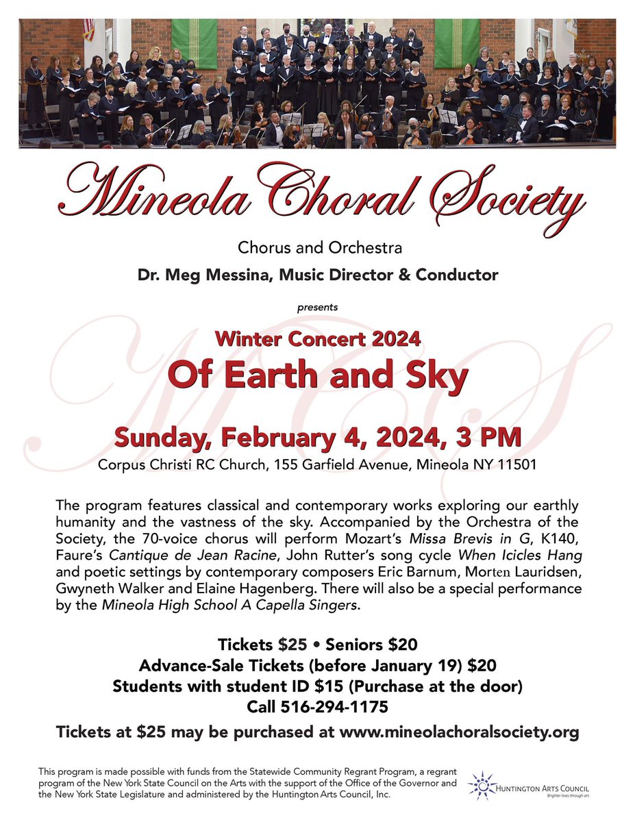 Mineola’s community choir will perform this Sunday! Come see folks from all over Long Island/Queens/NYC, as well as some <a href="/mineolahs/">Mineola High School</a> alum and parents. #independentmusicianship