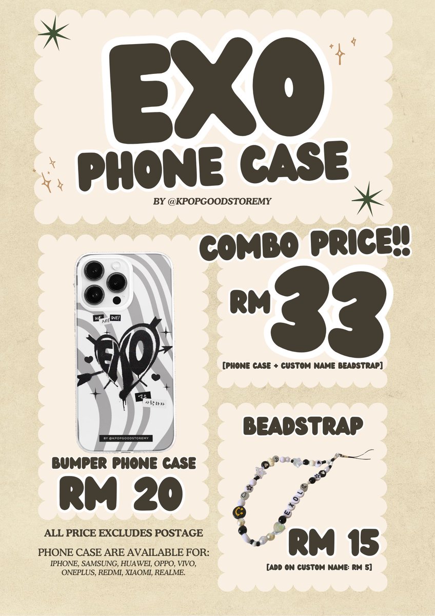 KPOPGOODSTOREMY's tweet photo. #PHONECASECOLLECTION 

And great news for EXOLS! 

We will be dropping chanyeol’s merch  so that you guys can use it during his concert in malaysia next month! While waiting for that, don’t forget to order this one! 🤭📱

🔗 https://t.co/sCVerZB9Nh…

Happy shopping 🫶🏻 https://t.co/Ty85zrzdiM