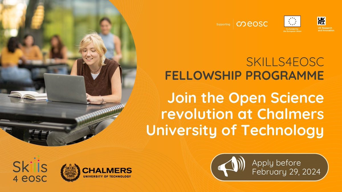 Skills4Eosc's tweet photo. 🚀Join #Skills4EOSC Fellowship at @chalmersuniv for data stewards in #OpenScience! Lifelong learning through collaborative projects like trusted data repositories, innovative RDM training, and more.⏰ Deadline: Feb 29. Apply: https://t.co/SPFImMmedy
#FAIR #FellowshipProgramme https://t.co/e420maO68r