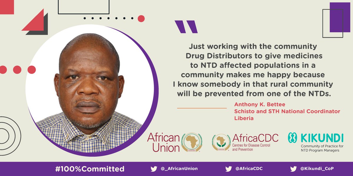 🌍🦠 Proud to share the journey of @tbettee , our PM for Schisto and STH in Liberia! 🇱🇷 Together, we're making strides in fighting NTDs and improving community health. 💪🏽 #WorldNTDDay @AfricaCDC @AfricaCDC @_AfricanUnion