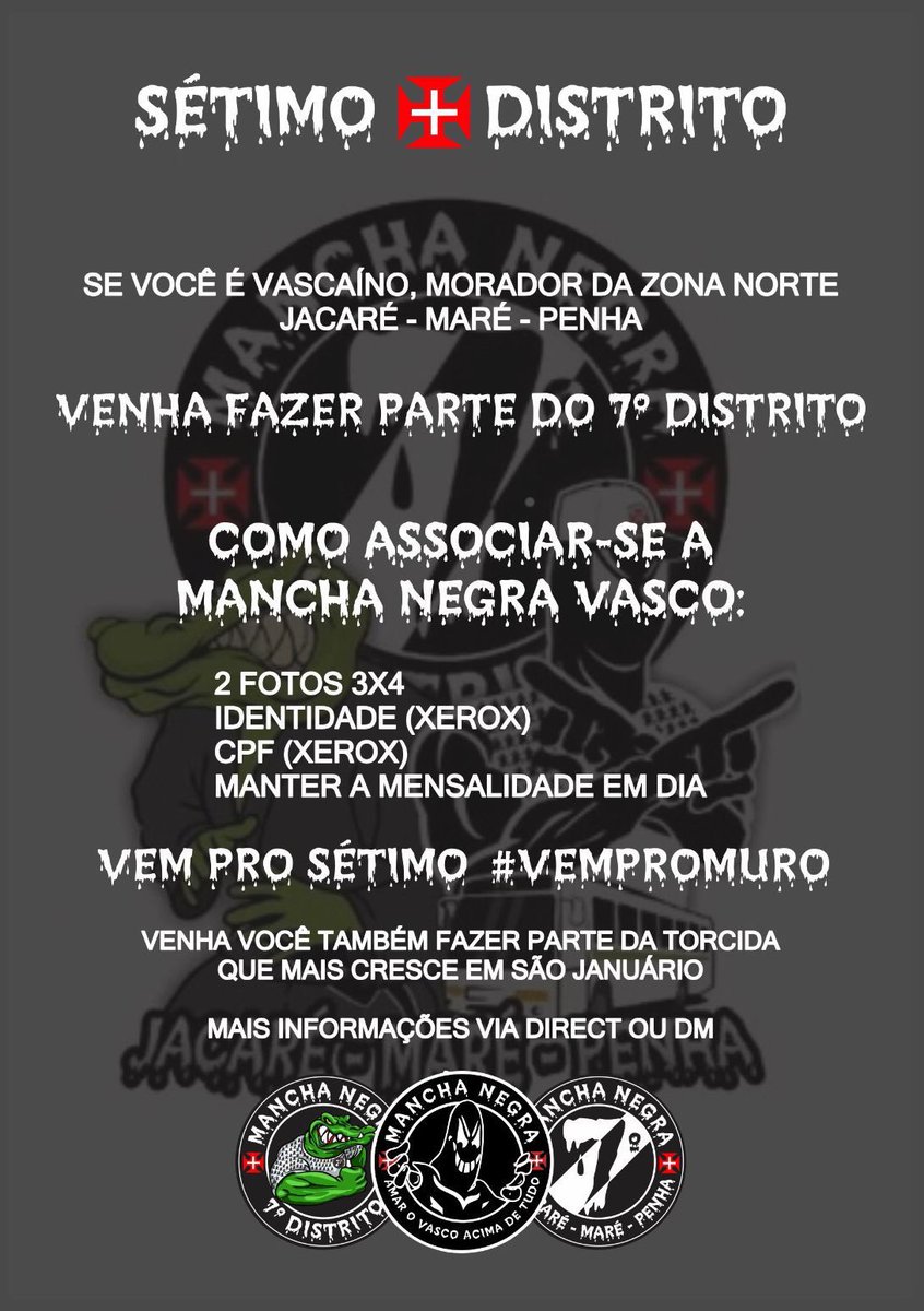 Venha você também fazer parte da torcida que mais cresce em São Januário, mais informações DM.
AMAR O VASCO ACIMA DE TUDO! 🐊💢