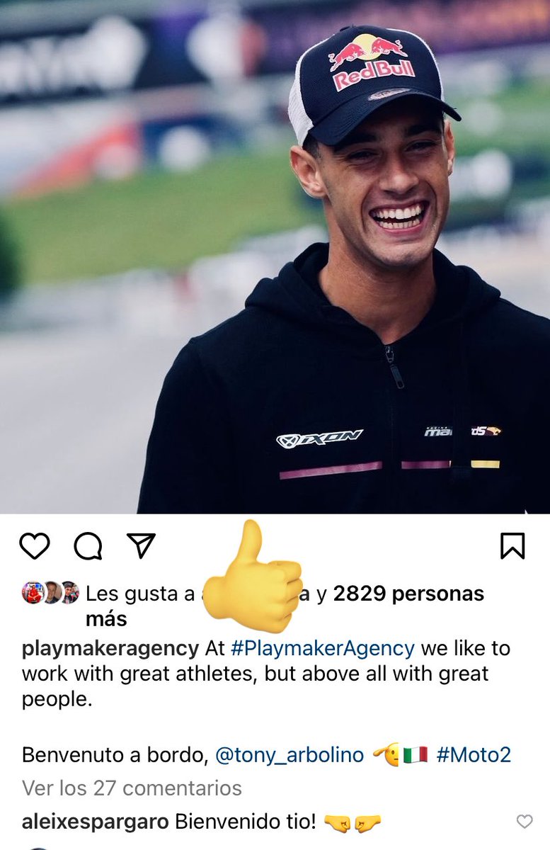 germax33's tweet photo. El italiano @TonyArbolino ha dejado a su agente Carlo #Pernat y se ha enrolado en la agencia @PlaymakerAG de Albert Valera, que lleva a @AleixEspargaro @88jorgemartin y @37_pedroacosta en #MotoGP https://t.co/JAge8jbJoK