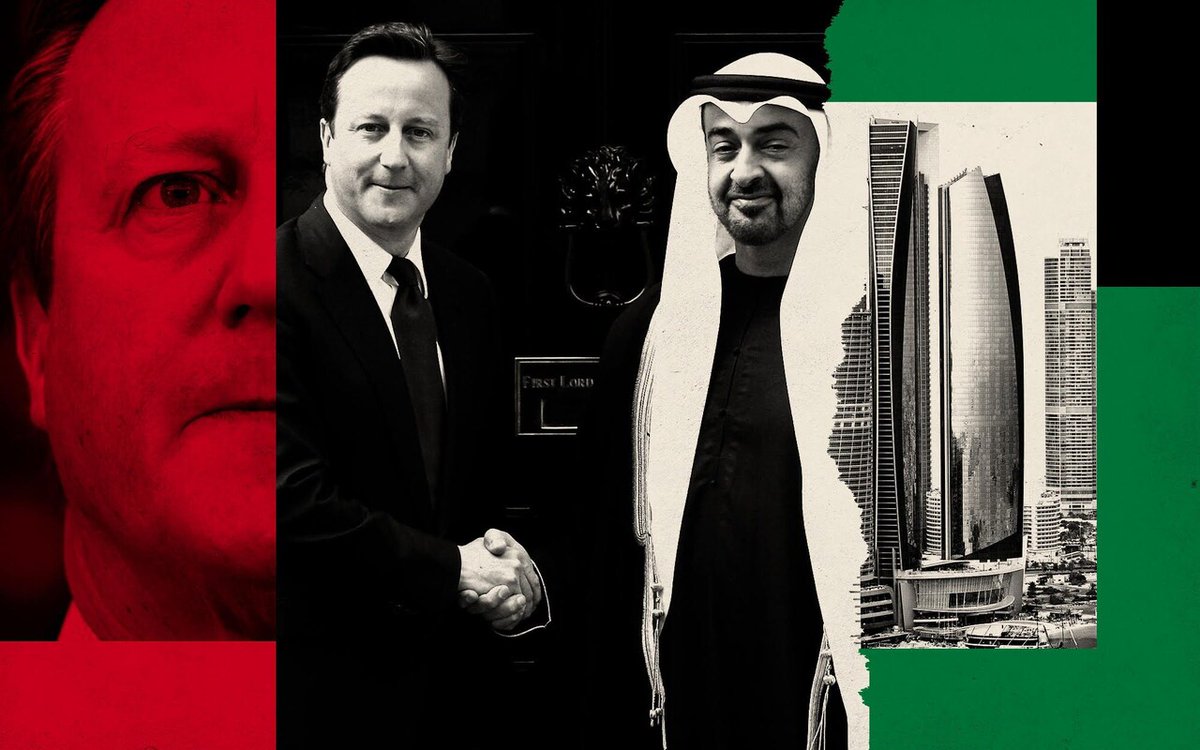 2MinutesTape's tweet image. Three years after becoming prime minister, @David_Cameron set up a secretive Whitehall unit codenamed #ProjectFalcon.

Its  job was to court the oil-rich sheikhs of the #UnitedArabEmirates with the aim of persuading them to invest billions in the #UK. #UAEExposed @sianberry