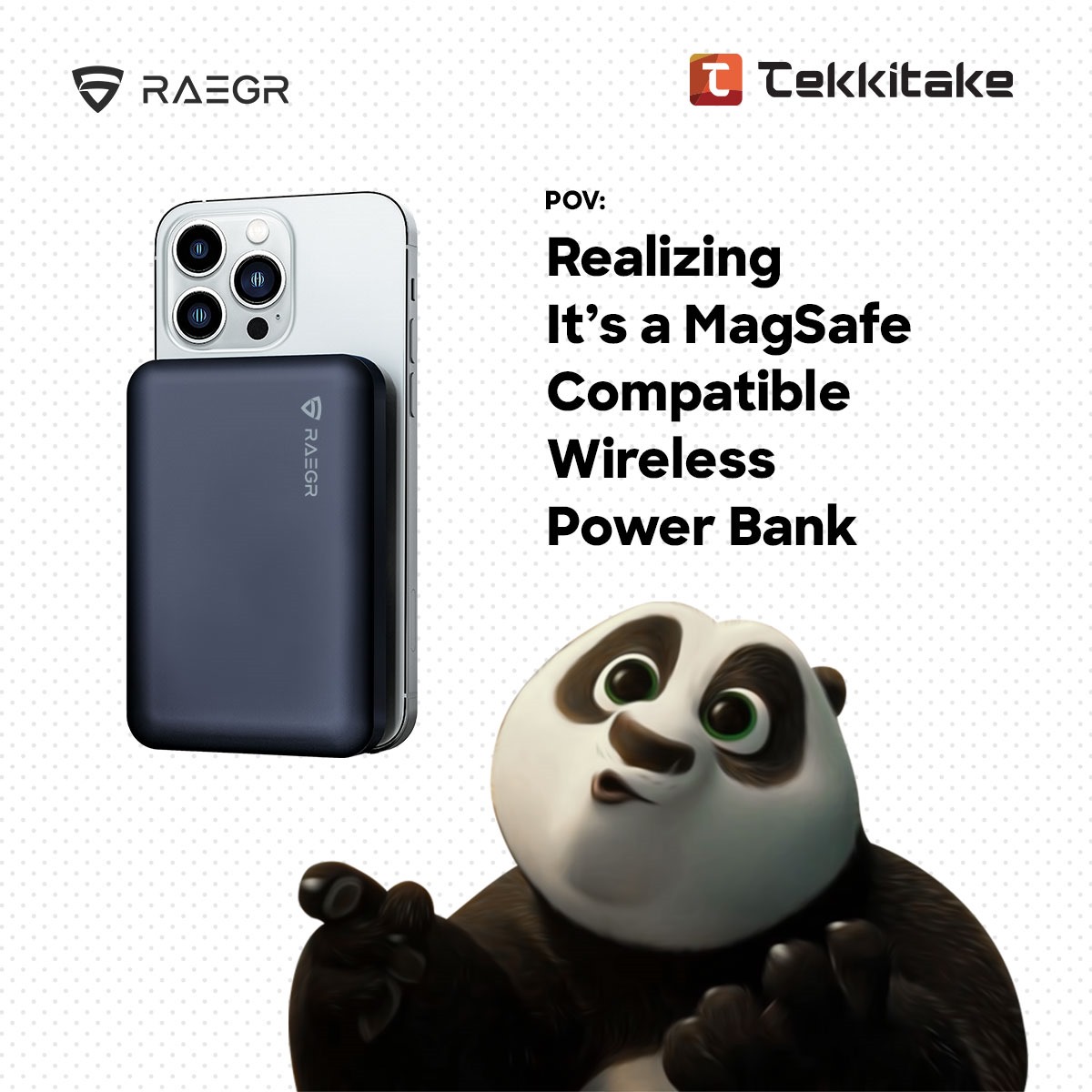 TekkiTake's tweet image. Coming soon, the freedom you've been dreaming of! Say goodbye to worries during extended office days or outings about locating a charging spot, as RAEGR's wireless Power Bank is headed your way.

#tekkitake #raegr #wirelesspowerbank #wireless #wirelesscharger