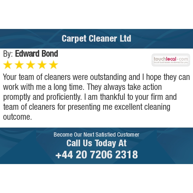 5 Star: Edward B. "Your team of cleaners were outstanding and I hope..." touchlocal.com/business/list/…
