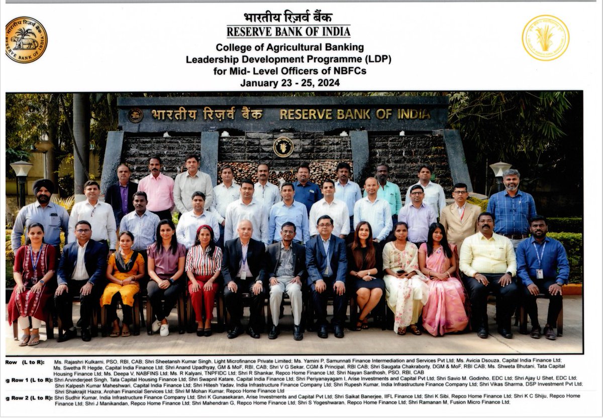 LightMFin's tweet image. Sheetansh Singh, AVP - Strategic Initiatives, trained at RBI's College of Agri Banking. Jan 23-25, Pune. Enhanced leadership skills &amp;amp; gained vital financial insights. Excited for Sheetansh to elevate our company's success!
#LightTeam #wearelight #lifeatlight #RBI #NBFCLeaders