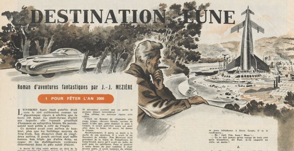 archeo_sf's tweet photo. Quelques #illustrations pour le roman d'#anticipation Destination #Lune de JJ Mézières dans sa version périodique (publiée en 1952-1953 dans Benjamin, dispo sur @GallicaBnF => https://t.co/ArLEjyu4Fv ) https://t.co/rdwH4gsCIR