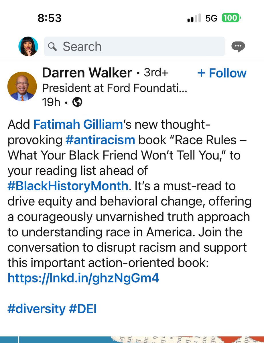 If @darrenwalker is recommending this book by @fatimahgilliam, #RaceRules, then I am getting it today! And will get it from a black bookstore!! #keepreading #itsalmostblackhistorymonth