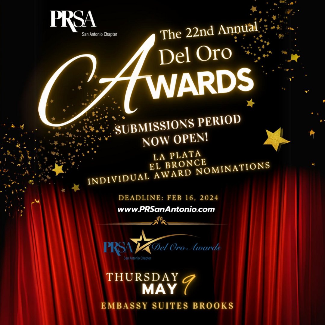 January is almost gone and the February countdown to the Del Oro submission deadline is near. ⏱️ Don't forget to submit your entries for La Plata, El Bronce and Individual Awards by Friday, February, 16th! Click HERE to learn more: prsanantonio.com/Del_Oro_Awards