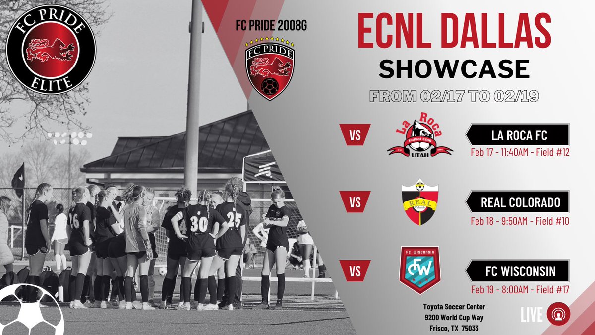 FCPride08g_ECNL's tweet photo. Little over two weeks till #ECNLDallas 
@FCPRIDESOCCER 
@FCPGirlsEcnl 
@ImCollegeSoccer @ImYouthSoccer
@SoccerMomInt 
@ECNLgirls https://t.co/V1CK6viDjR