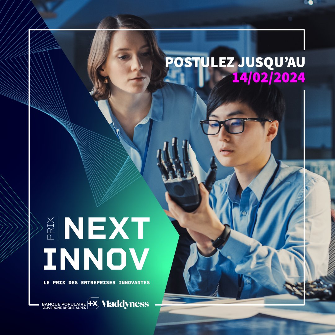📣 PRIX NEXT INNOV 2024 - J-15 avant la clôture de l'appel à candidatures ! 💡  

Retrouvez le dossier de candidature et plus d'informations sur banquepopulaire.fr/bpaura/entrepr…... 

Date de clôture de l'appel à candidatures : 14 février 2024 ✍