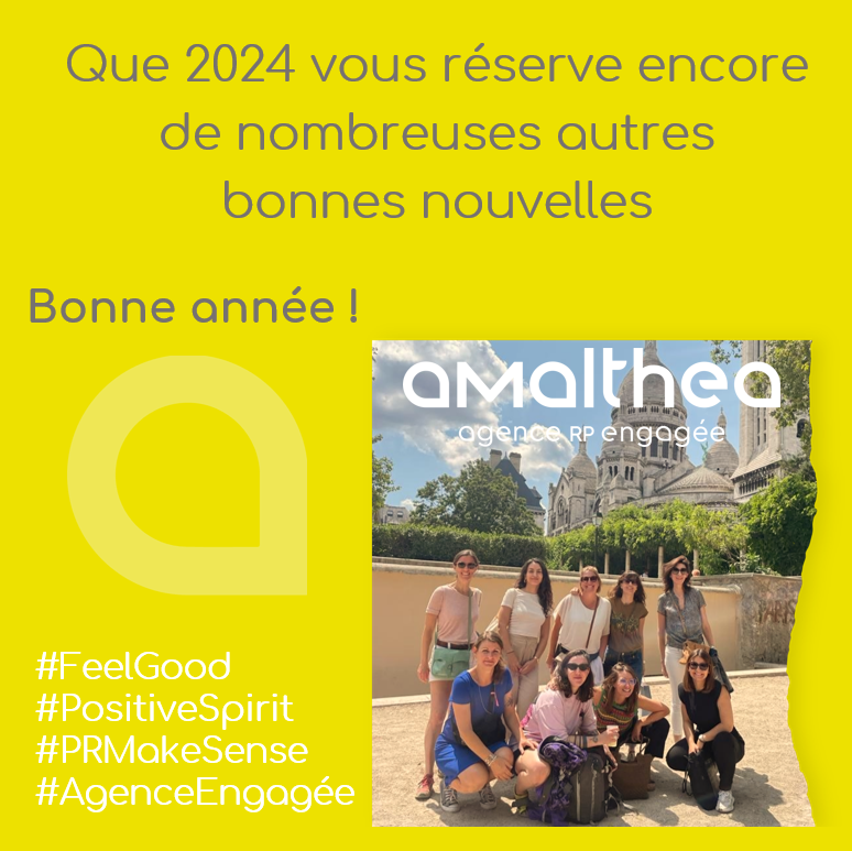 ✅Juste à temps… toute l’équipe #AmaltheaRP vous souhaite une très belle année 2024 avec 🔟 bonnes nouvelles à partager sans modération. 🥳

Que 2024 vous en réserve encore de nombreuses autres ! ✨

amalthea.fr/wp-content/upl…

#FeelGood #PositiveSpirit #PRMakeSense #AgenceEngagée