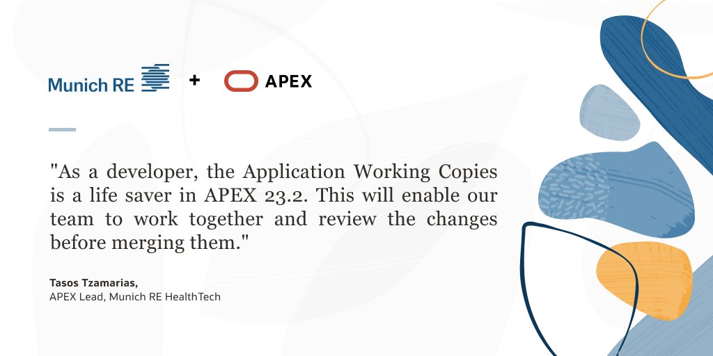 OracleAPEX's tweet photo. Tasos Tzamarias says the application working copies in APEX 23.2 will enable their team to work together efficiently.
📽️ Watch Now: https://t.co/QLWr3TA3kK
📖 Read the Blog: https://t.co/JZsMAwW9kX
#orclAPEX #LowCode #OracleCloud #latest #apex232 https://t.co/XL4embD2db