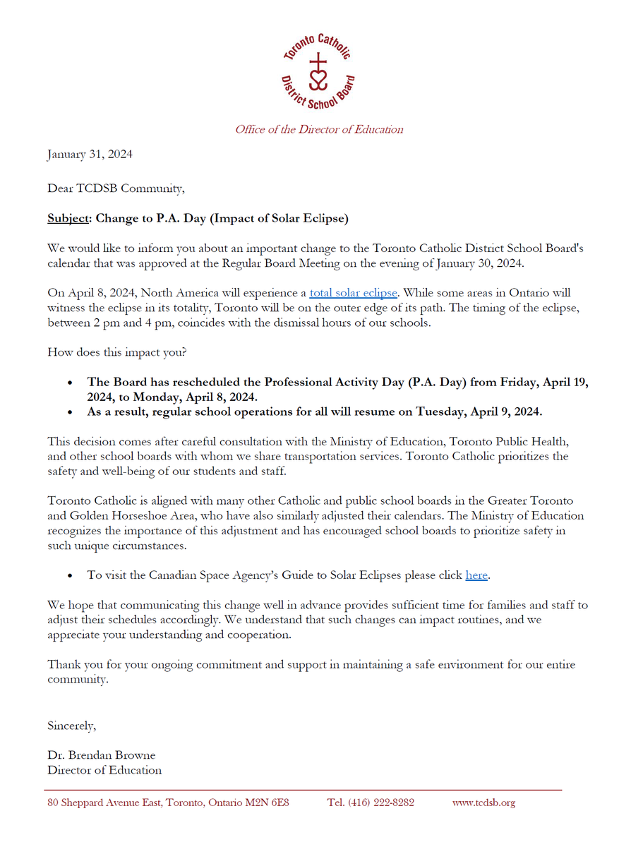 Toronto Catholic District School Board tweet media