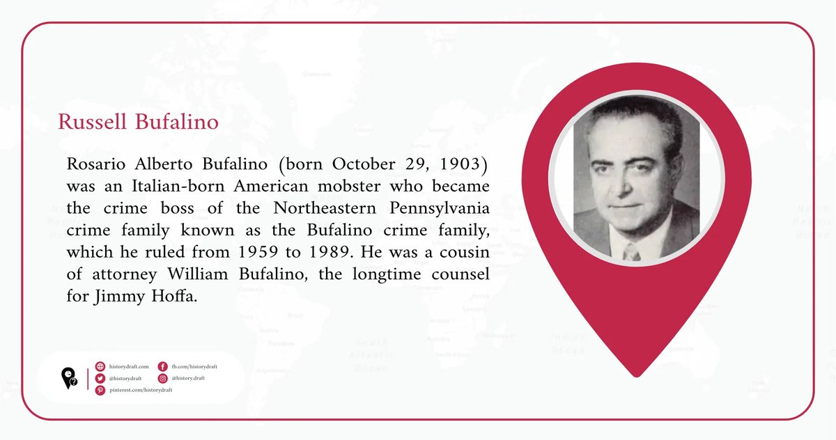 Rosario Alberto #Bufalino was an #Italian-born #American mobster who became the #crime boss of the Northeastern #Pennsylvania crime family known as the Bufalino crime #family, which he ruled from 1959 to 1989.
Discover the full story…
historydraft.com/story/russell-…