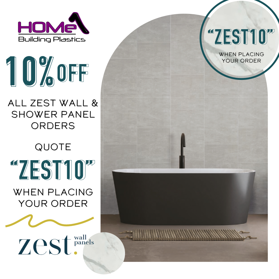 homebuildingpla's tweet image. We are offering 10% off all Zest wall and shower panels when you quote "Zest 10" when placing your order.

#promo #zestwallpanels #buildingahome #buildingmaterials #buildingsupplier #showerpanels #somethingdifferent #bathrooms #interiordesign
