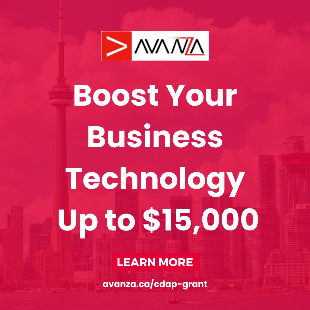 avanzacan's tweet photo. Supercharge your business technology with Avanza Business Solutions! 

Unlock up to $15,000 in grants and propel your digital transformation to new heights. 💻

Learn more!
🌐 https://t.co/rRhGT6EyNm
📞416-639-0700

#cdap #cdapgrant #ised #digitaltransformation https://t.co/y7TsTSltW5