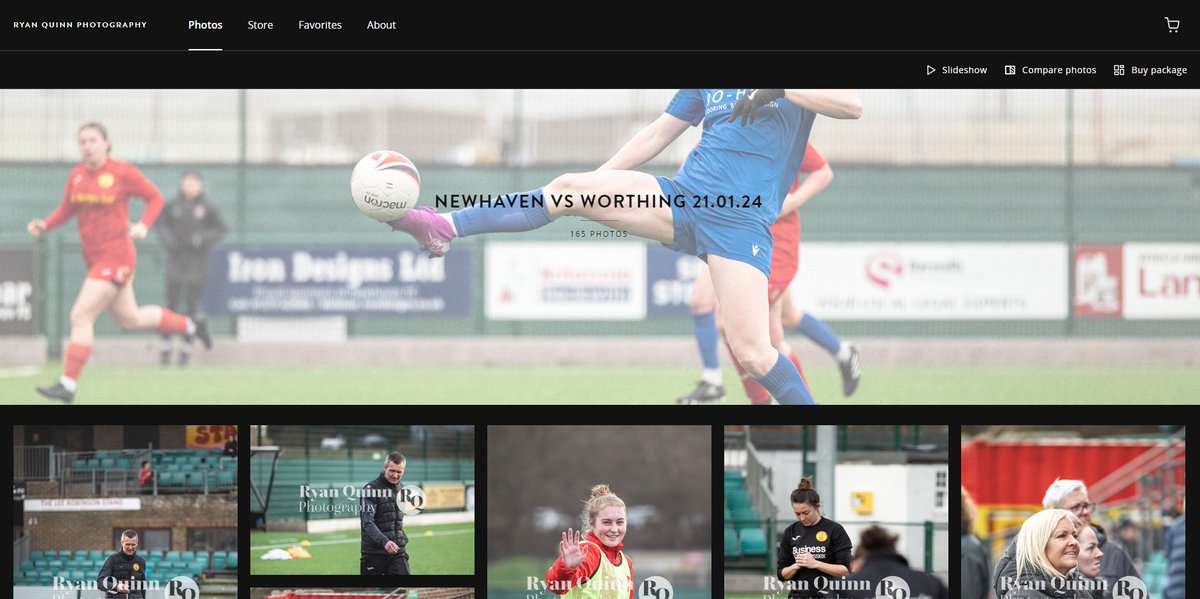 So I've gone and finally created an official place to start putting my photos.

Its still got a lot of work to be done to it but at least it's there and the Newhaven vs Worthing game is available for purchase

Go have a look!
ryanquinnphotography.shootproof.com/gallery/237800…