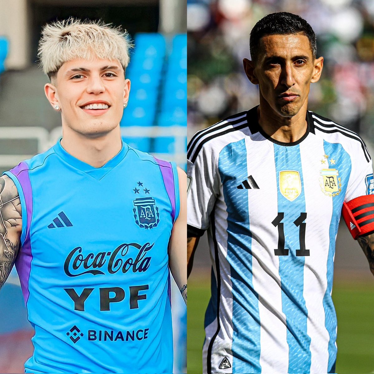 "Garnacho tem um grande futuro, a única coisa que eu mudaria é a parte dele comemorar os gols como Cristiano.

Se eu fosse ele, comemoraria como Messi!"

- Di María, na TyC Sports.