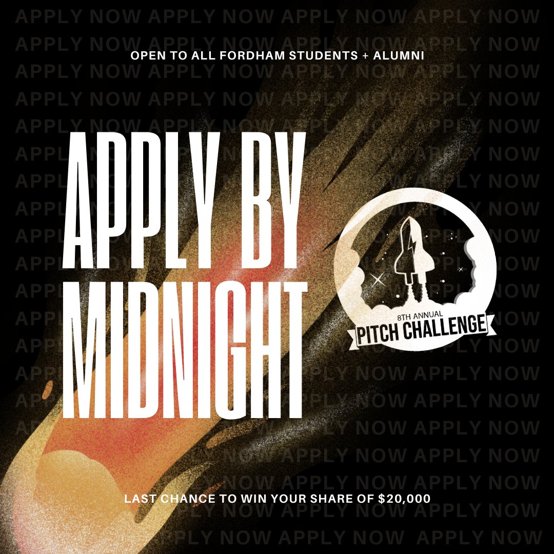 FordhamFoundry's tweet photo. 🚀 LAST CALL! Applications for our pitch challenge close at midnight tonight! Don't miss out on your chance to win a share of $20,000 for your business. Hurry and submit your entry now! 🌟 https://t.co/D5bfqTP6cg https://t.co/KJksLmJ5gn