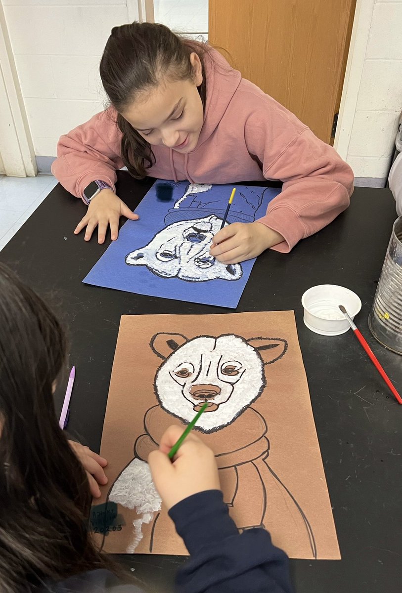 Polar bears 🐻‍❄️ in progress! Center Elementary