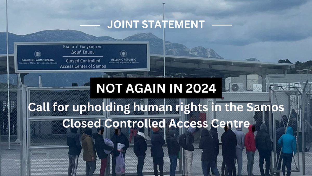 Not again in 2024: Call for upholding human rights in the #Samos CCAC in #Greece

1/5 Joint statement of 20 civil society organisations, including <a href="/rspaegean/">RSA</a>, on the inhumane &amp; degrading living conditions in the Samos CCAC &amp; the continued failure to uphold human rights standards.