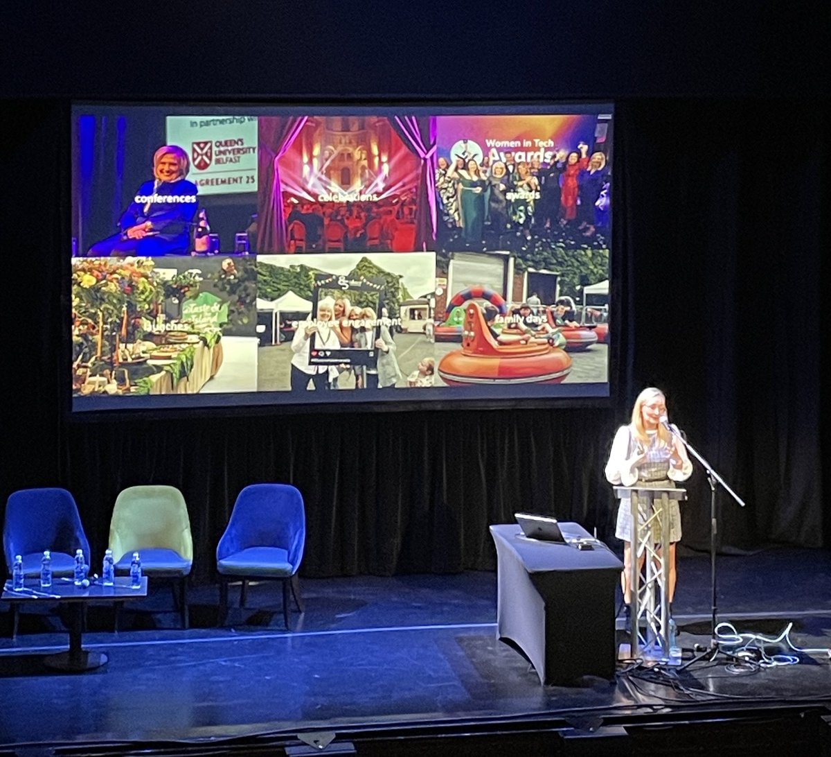 Kathryn Tweedie joins the stage to highlight her career to date in events management, and the benefits of taking a placement year to gain experience both locally and internationally. Now, Kathryn manages some of the best events across NI from creative to corporate clients.