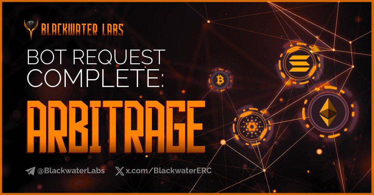 📰 Bot Request Complete: Arbitrage 🟢

Blackwater Labs has successfully completed its 2nd  request: an arbitrage bot individually designed for a customer 🤝

0.3ETH from the total price paid by the customer was sent to the BWLReserve and used as a buyback 💳

More info below 👇
