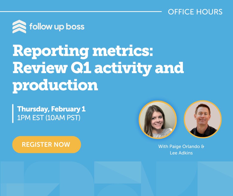 🚨 Join us Thursday for Follow Up Boss Office Hours! Use this link to register to watch live or get the recording sent right to your inbox! followupboss.zoom.us/webinar/regist… #realestate #followupboss