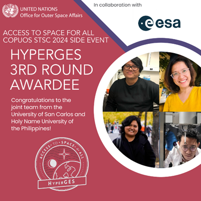 UNOOSA's tweet photo. Congratulations to our 2 new #AccSpace4All awardees🎉 
#DropTES - microgravity experiments at @ZARM_de supported by @DLR_en goes to @UCV_Noticias of Venezuela 🇻🇪 

#HyperGES - hypergravity experiments at @esa goes to @uscphilippines @hnubohol of the Philippines 🇵🇭
#Space4SDGs https://t.co/qHlYEqHNX6