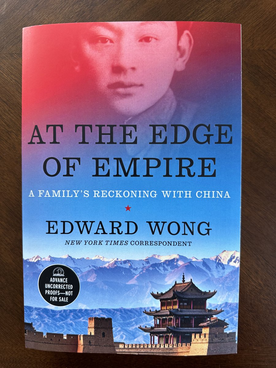 I'm excited to see this beautiful galley of my book, At the Edge of Empire. It's an essential work on China today — tracing its path from Mao to Xi, and its ties with America. And I tell of my father's journey with the Chinese army to Xinjiang. Pre-order: penguinrandomhouse.com/books/602734/a…