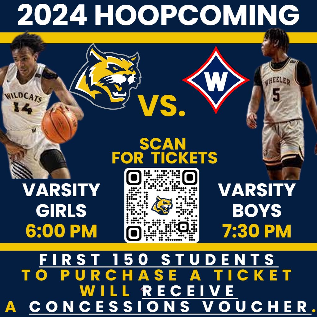 The first 150 students will receive a $7 concessions voucher!! Get your 🎫 now!! @cobb_sports @CCSD_AD @HoltWildcat