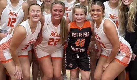 A successful Senior night. JV rolled. Varsity had a balanced win &amp; all 3 seniors had successful moments on the floor. This picture brings it all full circle.
Kendra, Ava,&amp; Sophie pulled one of our youth program girls in for a group photo. The beginning and the end of the journey!