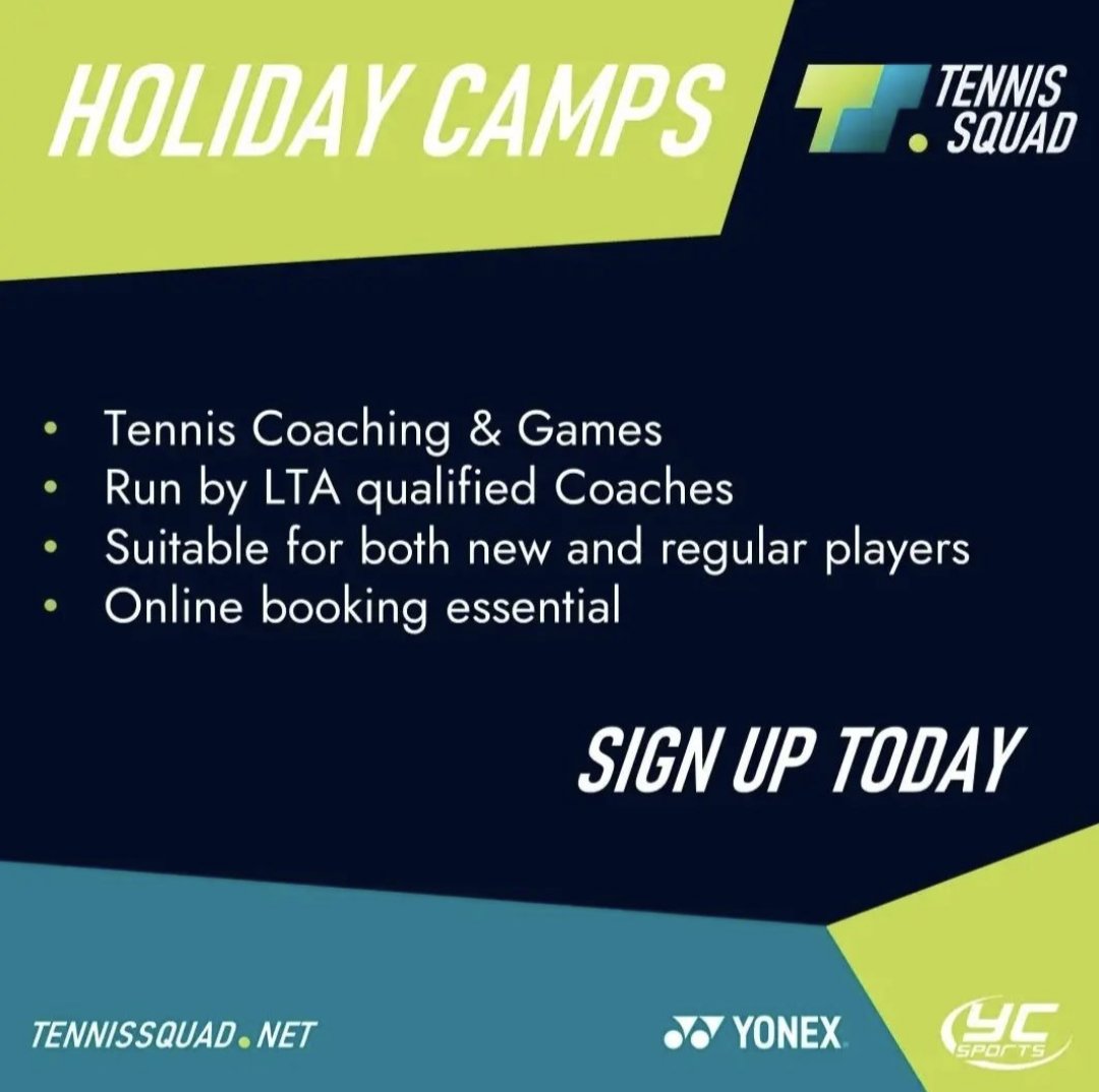 Half Term Tennis Camps now taking bookings 👀

👀 Tennis coaching and games for ages 5-14, new and regular players all welcome ⬇️

clubspark.lta.org.uk/FirbankDaleTen…