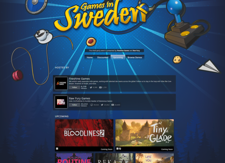 If you enjoy your games with a side of cinnamon buns 🤤 freshly-brewed coffee ☕️ or fermented herring 😳 then look no further than the #GamesInSweden festival on Steam! 🇸🇪🎮 (We're also in Sweden, and fancy *two* of those delicacies! 😅☣️) store.steampowered.com/sale/GamesinSw…
