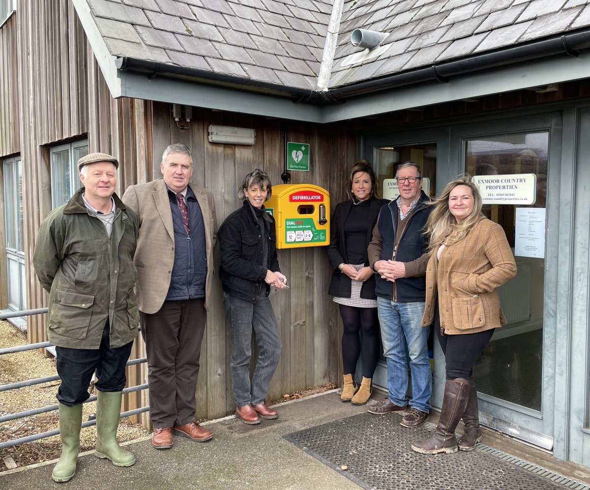 Lifesaving defibrillators are installed at the heart of the farming community on Exmoor
With thanks to match funding from London Hearts both Exmoor Livestock Markets situated at Cutcombe and Blackmoor Gate have lifesaving defibrillators which are accessible to the public 24/7.