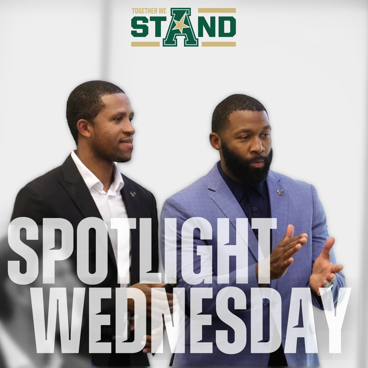 Enhancing_U's tweet photo. On Day 3 of #AmericanUnityWeek we #SpotlightWednesday our @USFAthletics staff, Lee Butler and Carlton Rice, who promote unity across campus and enhance Team USF. 🤘

#HornsUp | #GoBulls https://t.co/cHu5H0C8iw