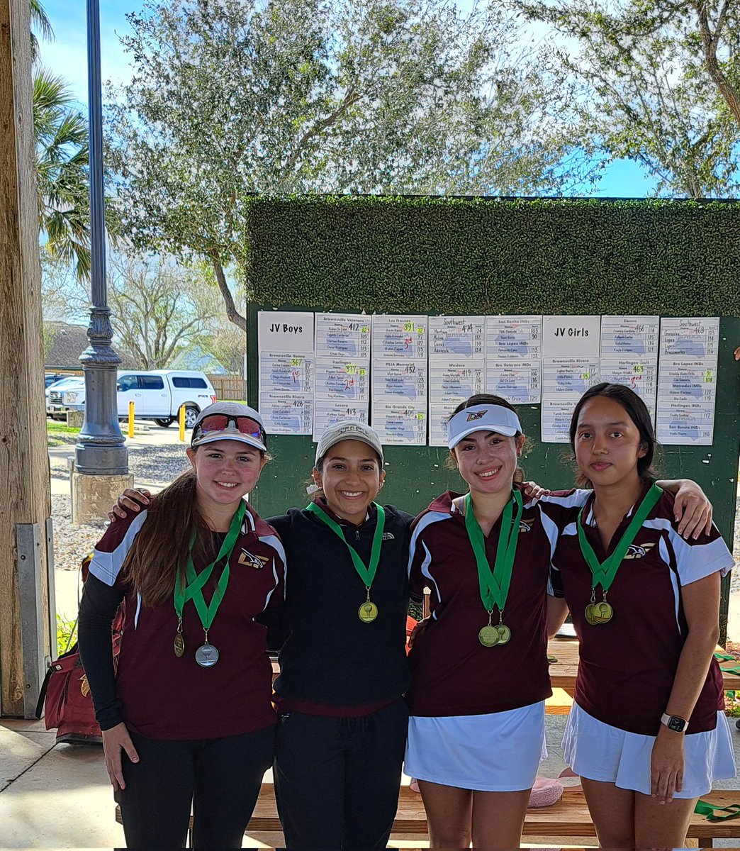 LFHSGOLF1's tweet photo. Congratulations to the boys' and girls' JV golf teams( girls 1st, boys 3rd) for their success at the Brownsville Tournament. Leading the way for the girls was Annali Valdes with a first place finish, Maddison Woodward placed second. Justin Garza placed first to lead the boys. https://t.co/BJpnNoJg25