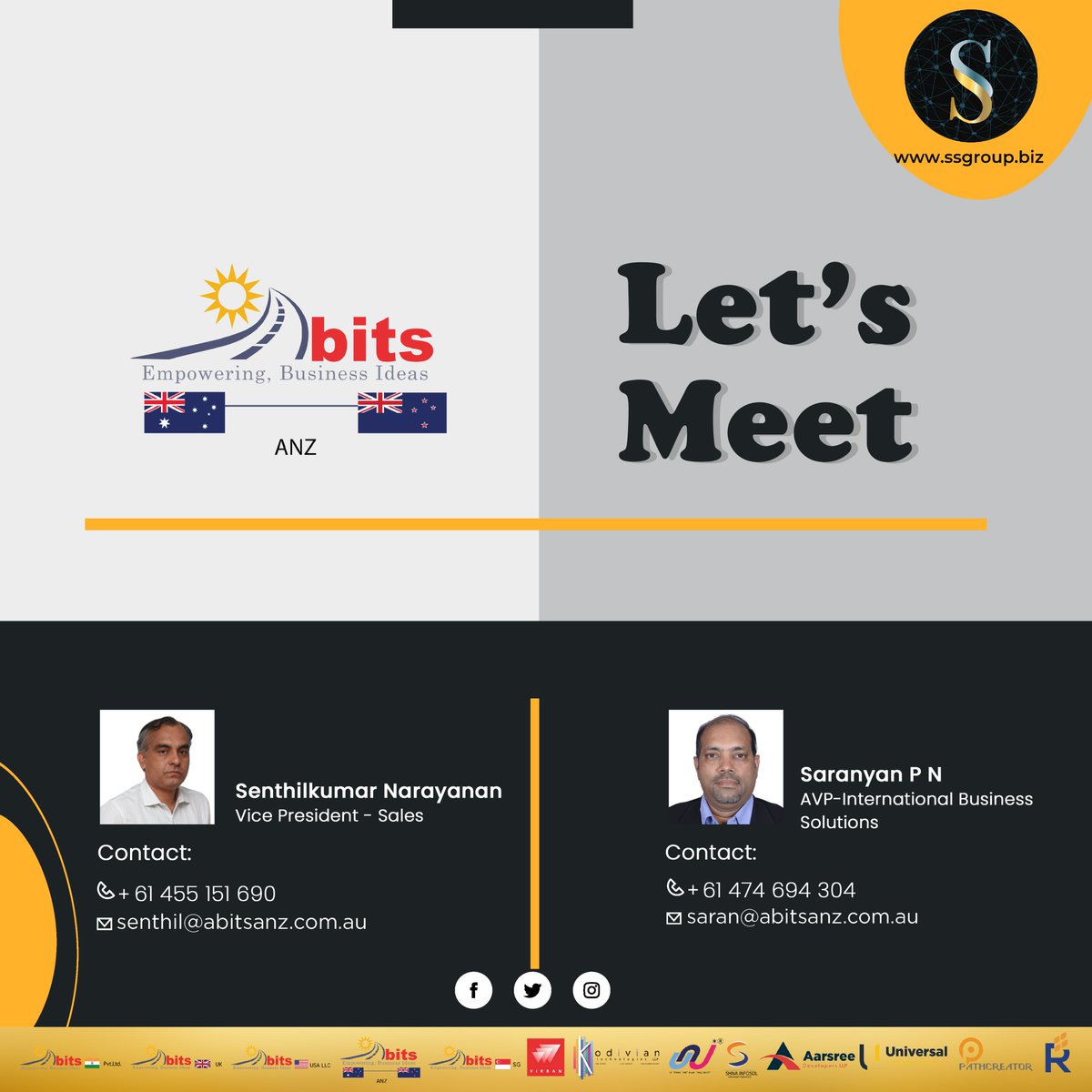 Hello Mate Lets Meet 
#abitsanz #abits #ssgroupofcompanies #ssgroup #letsconnect #letsgrowtogether #letsmeetthefuture #letstalkbusiness #letsbuildthefuture #letscollaborate #letsworktogether #letsconnectwitheachother #letsgrowmore #letsconnectnow