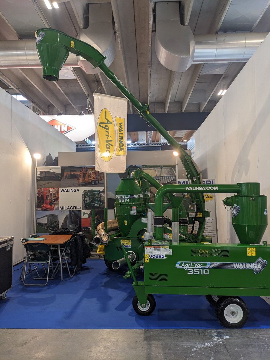 #Walinga is at @fieragricola this week in Italy with Milagri. #toughtobeatinthelongrun #grainconveyor #pneumaticconveying #airsystems #ultraveyor #AgriVac