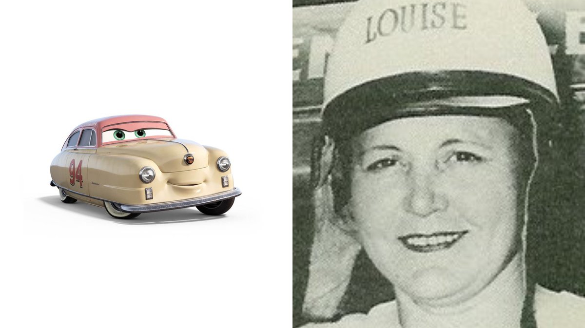 Kerchoo95's tweet photo. #Smokey, #JuniorMoon, #RiverScott, and #LouiseNash are all based on real-life NASCAR legends: Mechanic Smokey Yunick, and drivers Junior Johnson, Wendell Scott, and Louise Smith. Johnson was the only one alive to voice his #Cars3 (2017) counterpart, but would pass away in 2019. https://t.co/0bQKCRFhtA