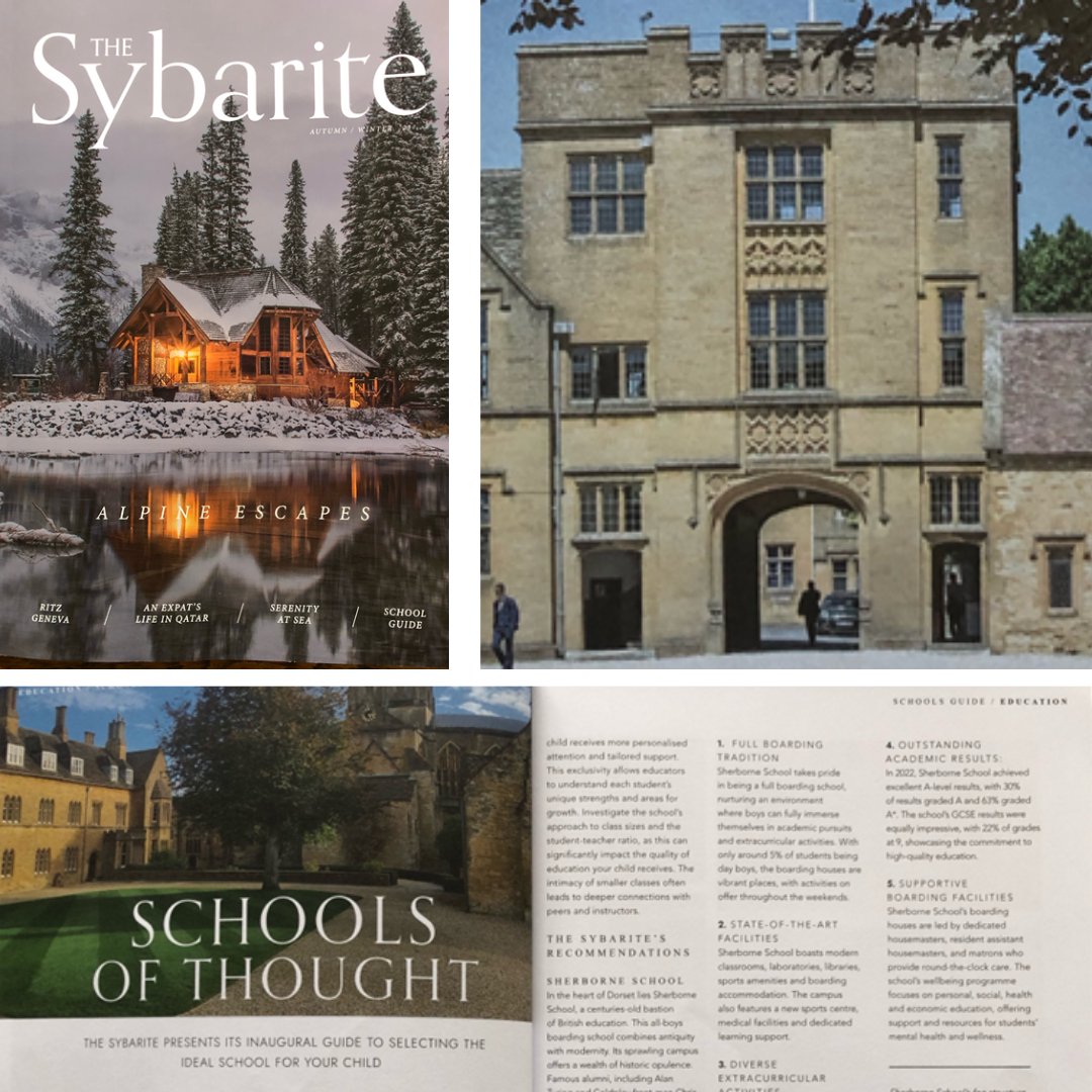 SherborneSchool's tweet photo. Sherborne School is featured in the Education section of @The_Sybarite magazine. In their Autumn and Winter edition Sybarite present its inaugural guide to selecting the ideal school for your child, with Sherborne at the top of the list.
#Sherborne #FullBoarding https://t.co/x7eEV3onLv