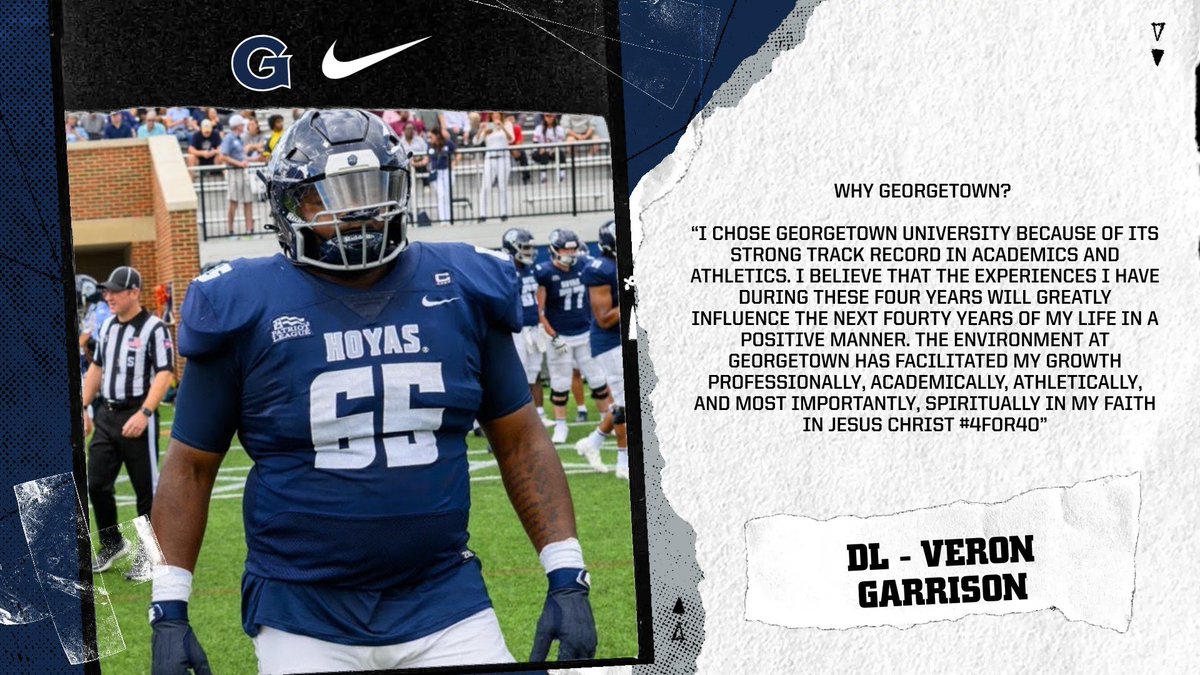 Hear from Team Captain VeRon Garrison (DL - New Jersey) on why he chose Georgetown University 🐶 🦴 #WhyGeorgetownWednesday