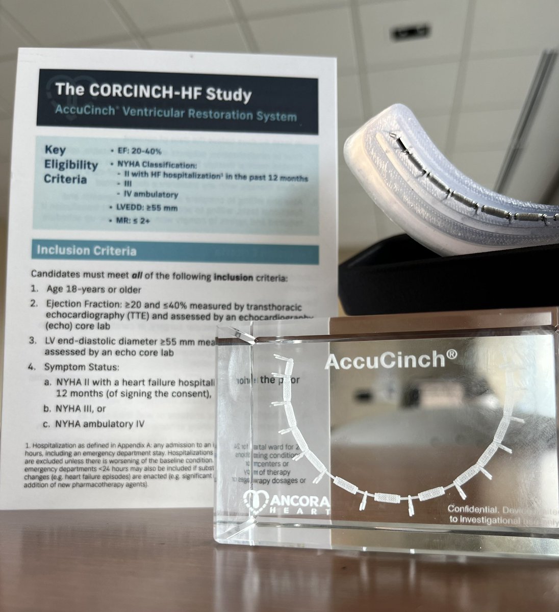 Exciting times in the #Structural & #Interventional world. New device under investigation that improves structural integrity in patients with CHFrEF by #AncoraHeart #AccuCinch