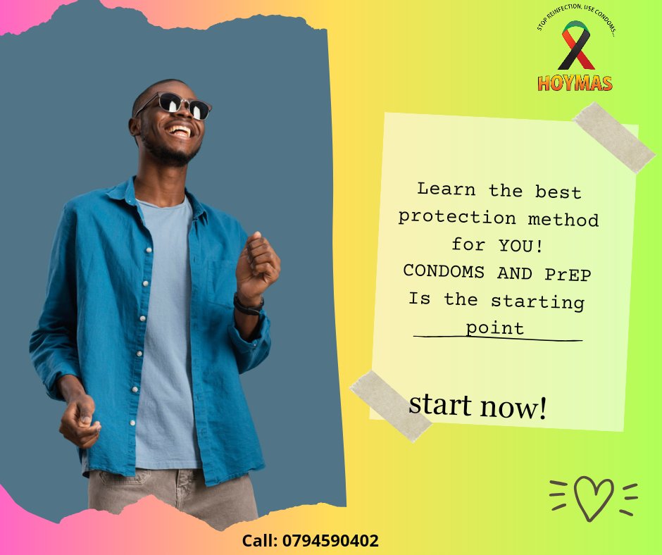 'Empower yourself! Condoms and PrEP are crucial, but remember, it's just the beginning. Take charge of your health and explore comprehensive protection options. 💪🏽 #HealthEmpowerment #SafeChoices #HOYMAS'