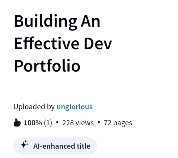 e_opore's tweet photo. Avoid rejections after application for a Tech job due to your silly portfolio.

I just got you an Ultimate Guide to build an Effective Dev Portfolio. 

Instead of $46, it's free.

Appeal to your employers.

Do this 👇

-Follow me I DM you
-like&amp; repost
-reply "Guide" https://t.co/2nskvTRYfh